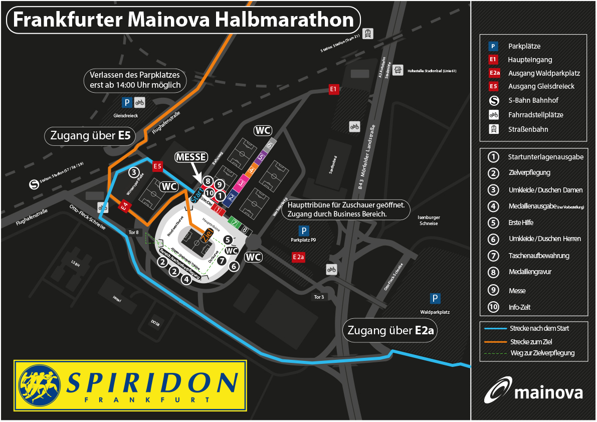 Übersichtsplan Frankfurter Mainova Halbmarathon